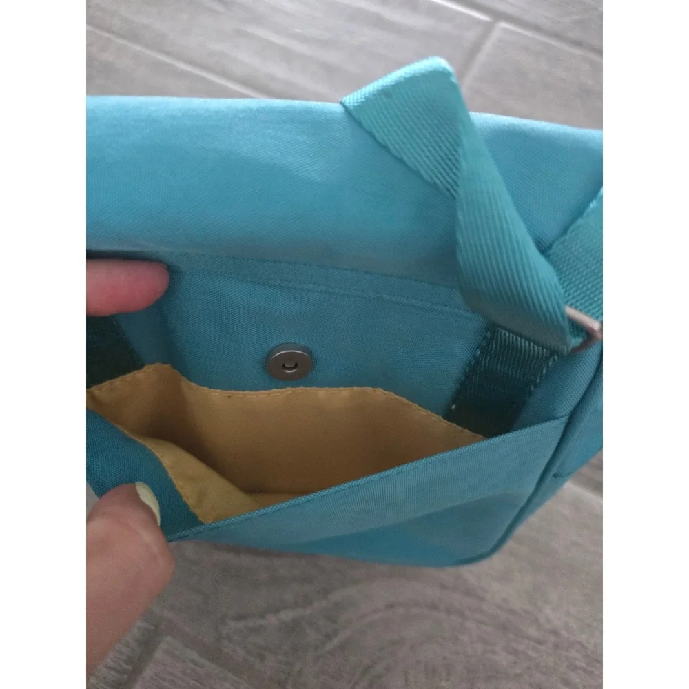 Baggallini Turquoise Blue Nylon Crossbody Bag Travel Messenger Turn Lock Small